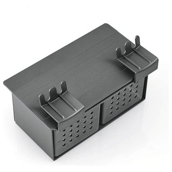 Houder - Tandenborstel Badkamer Zwart Ruimte Aluminium 2 Gleuven Tandenborstelbeker Opbergdoos Zonder boren Automatische installatie - Zelfklevend