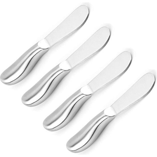 Botermes kleine set 4-delig kaasmes roestvrijstalen dessertmessenset Klein broodroommes 13,5 cm