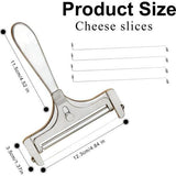Handmatige kaasschaaf, 4 reservedraden, kaassnijder, kaassnijder, rollen, instelbare dikte
