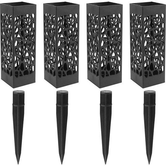 4X grafvaas met grondpin, grafbloemenhouder, begraafplaatsvaas voor het decoreren van begraafplaatsen en tuinen, plastic begraafplaatsvaas