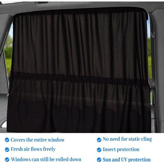 2 stuks zonwerende auto baby, hittewerende kinderzijruit, universele autozonneklep zijruit, zonwerende auto kinderen met UV-bescherming, universele elasticiteit zonneklep autonet, zuignap