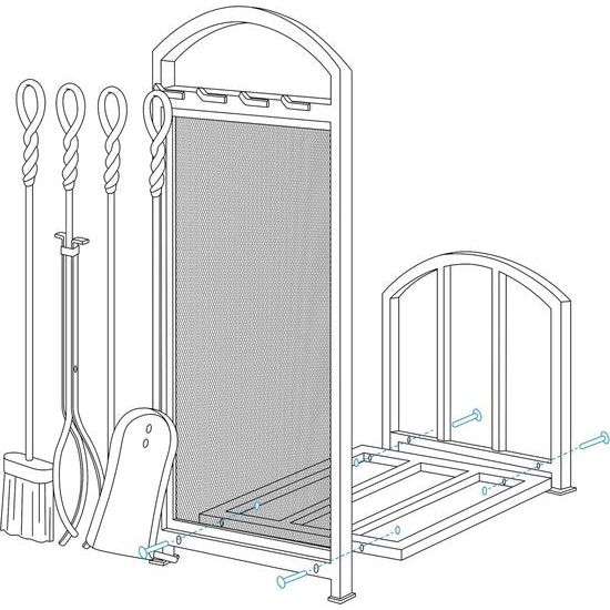 brandhoutrek brandhoutrek met 4 open haardgereedschappen 69 cm x 42 cm x 38 cm brandhoutstandaard voor binnen en buiten gebruik brandhouthouder houten rek voor open haard kachel bestek smeedijzer zwart