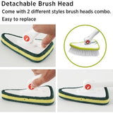 Reinigingsborstel,1 x 46 inch metalen handvat en 2 x vloerschrobbers en 2 x schuursponsjes