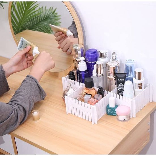 16 verstelbare lade-indelingen, lade-indelingen, bureau, keukenplank, commode, make-up shop, ondergoed, sokken (grijs)