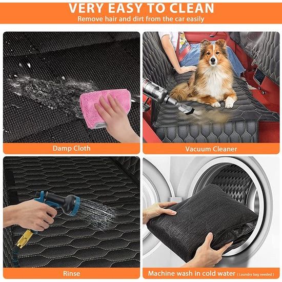 Hondendeken voor de achterbank, kofferbakmat voor hond, waterdichte autodeken voor honden, met opvouwbare hondenbak, hondendeken, achterbank met zijbescherming en kijkvenster