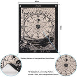 Tarot Wandtapijt, set wandtapijten, zon, maan, ster, wanddoek met nagels, katoenen linnen, natuurlijke wandbekleding, sterrenbeeld, wanddecoratie, voor woonkamer, zwart-wit, 40 x 50 cm