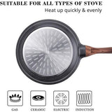 koekenpan met antiaanbaklaag van 28 cm, omeletpan met Zwitserse granieten coating, gezonde steen kookgerei chef-kok, compatibel met inductie, PFOA-vrij...