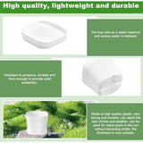 10 stuks witte bloempotten, kleine vierkante plantenpotten met schotels, kunststof bloempotten, moderne kweekpotten, vierkante pot, plantenpot, bloempot voor planten, balkon (9 x 9 x 8 cm)