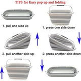 23,8 liter, inklapbaar, rechthoekig, praktische mand/emmer (grijs, middel)