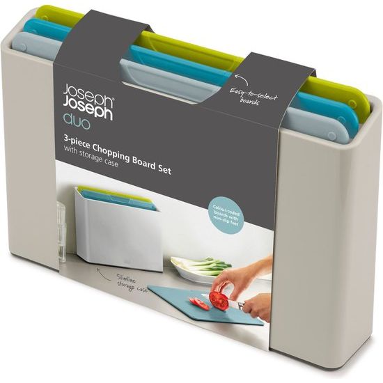 Joseph Joseph Duo Opal - Snijplanken in Houder Set van 4 Stuks - Polypropyleen - Multicolor