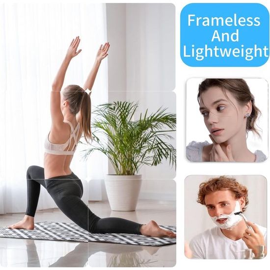 Afmetingen van de spiegelbladen: de zelfklevende spiegel is 20 cm lang en 20 cm breed en bestaat uit 4 delen