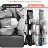 2 stuks handtasopberger, handtasorganizer hangend met 6 compartimenten, opvouwbare kledingkast handtasplank, tassenhouder voor tassen woonkamer, slaapkamer, huis, grijs/wit