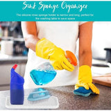 2 stuks spoelbakorganizer siliconen sponshouder sponsrek keuken witte afdruipmat slanke spoelbakorganizer badkamergootsteenplank afwassen instant droge gootsteenorganizer voor zepen, borstels