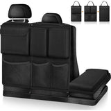 Auto-achterbank-organizer, kofferbakorganizer, afneembare rugleuningbescherming met grote capaciteit, vakken voor vrachtaccessoires voor kinderen, voor SUV, minivan, jeep, zwart/zwart