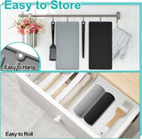 2 stuks siliconen afdruipmat, spoelbakmat, afdruipmat, servies, zwart, hittebestendige siliconenmat, antislip siliconenmat