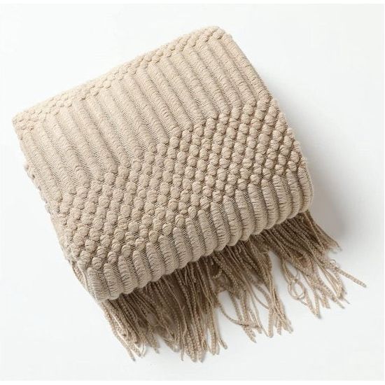 Spreideken Boho-deken Zachte gebreide deken Omkeerbare deken Bankdeken Bankdeken Gooi deken Kaki 130 x 200 cm