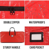 Storage Bag L Clothes Storage Waterproof Moving Bag Made of PE Fabric, Reinforced Handles Cushion Bag Garden Cushions for Christmas Trees, 122 x 40 x 52 cm (Red) Christmas Tree Cover