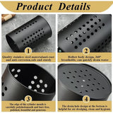 Keukengereihouder, roestvrijstalen gebruiksvoorwerpcaddy, gebruiksvoorwerporganisator voor spatels, keukendecoratie, set van 2, zwart en wit