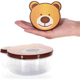 8-delige set voorraaddozen van kunststof - vershouddoos in 4 maten - voorraaddozen voor camping, picknick, school en kinderdagverblijf (8 stuks - beer/panda)