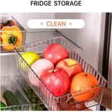 Koelkast Organizer Set van 6 Inclusief 1 Groentesnijder & 12 Clips, Keuken Opbergdoos & Organisatie, Stapelbare Koelkast Organizer Box, Geschikt voor Keuken/Kantoor/Slaapkamer, (Nieuwe Stijl)