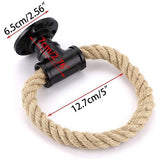 Nautische industriële pijphanddoekringhouder Wandmontage Rustieke handdoekenrek Badkameraccessoires