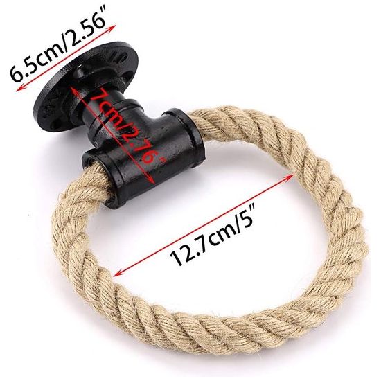 Nautische industriële pijphanddoekringhouder Wandmontage Rustieke handdoekenrek Badkameraccessoires