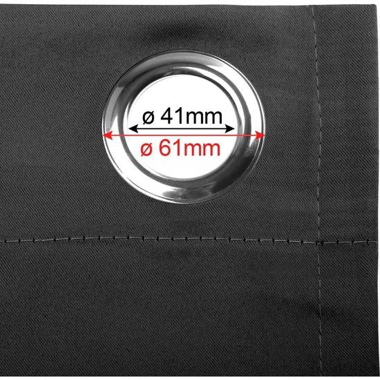 Gräfenstayn Alana Thermogordijn, effen verduisteringsgordijn met ringen, 135 x 245 cm (b x h), vele aantrekkelijke kleuren, met Öxo-Tex-keurmerk, 2 stuks, zwart