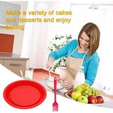 Siliconen bakvorm cakevorm siliconen bakvormen 26 cm siliconen laagcake bakvorm met siliconen kwast voor quiche pizza taart taart