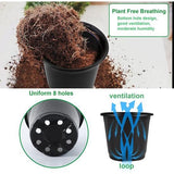 Pak van 150 plantenpotten van 10 cm, kweekpotten, zwarte plastic bloempot voor vetplanten, zaailingen, verplanten