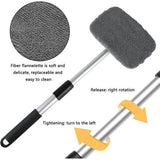 Autowasborstel telescoopsteel set met 4 microvezelpads autoruitenreiniger ruitenwisser ruitenwashandschoen auto telescopische steel wasborstel microvezel reinigingsborstel