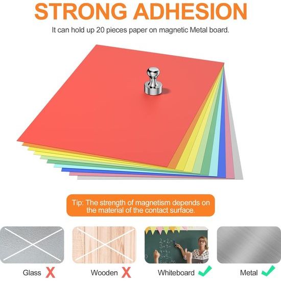 Neodymium magneten, extra sterk, 28 stuks, mini-magneten, 12 x 16 mm, voor magneetbord, steekbord, prikbord, koelkast, kegelmagneten, neodymium magneten, klein, met opbergdoos