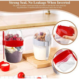 4 stuks mueslibekers passend bij lepel & Vorkset Yoghurt Cup to Go Lekvrije Yoghurt Cup Fruitcontainer Salade Cup Cereal to Go Cup voor Ontbijt BPA-vrij (310ML + 560ML)