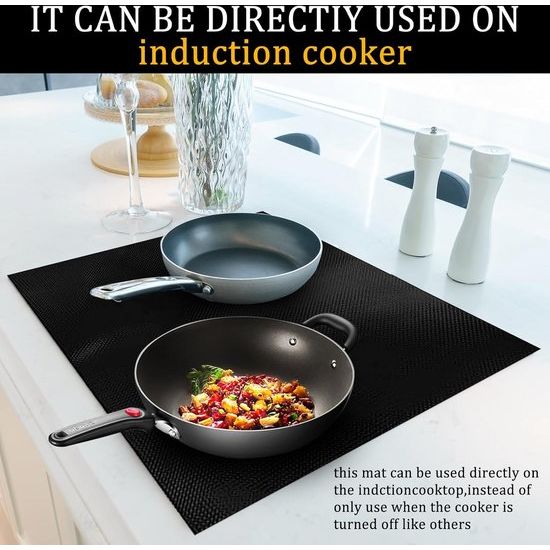 Grote siliconen inductiekookplaat, beschermingsmat, inductie, cooker, siliconenmat, inductie, beschermingsmat, inductie, kookbescherming, mat, warmte-isolerende pad voor inductiekookplaat