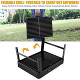 Houtskoolgrills, draagbare grill, roestvrij staal, houtskool, smoker, char broil, BBQ, pit grill voor outdoor camping (middel), zwart