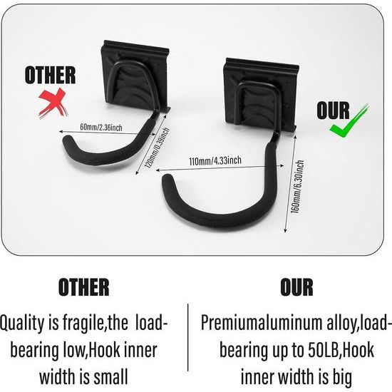 Wandgemonteerd fietsenrek - 6 fietsen + 3 helmen, race- of mountainbikerek - Verticaal wandgemonteerd fietsenrek (binnenbreedte: 90 mm)