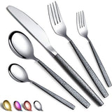 Bestekset 30 stuks coating met zwarte Marsgreep, roestvrij stalen mes lepel vorken bestekset bestek set bestek set service voor 6 personen
