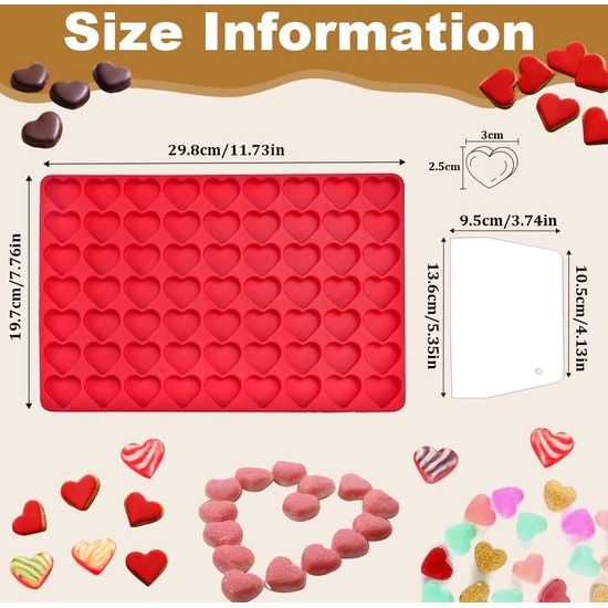 Set van 6 chocoladevorm siliconen pralinévorm set 3D snoepvormen verschillende vormen chocolade siliconen vorm anti-aanbak bloemvorm bakvorm voor het bakken van chocoladesnoepjes (rood)