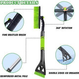 IJskrabber met bezem, 80 cm, 3-in-1 auto reinigingsborstel, sneeuwborstel met 360 graden borstelkop, sneeuwborstel met schuimrubberen handgreep voor auto's, vrachtwagens, SUV's