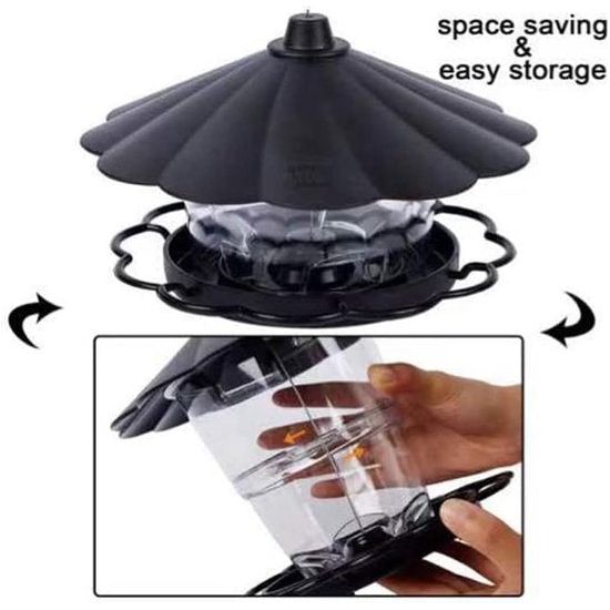 Vogelvoederhuisje ophangen, vogelhuis met standaard, weerbestendig, vogelvoederdispenser ophangen, hoge capaciteit, geschikt voor alle tuinvogels