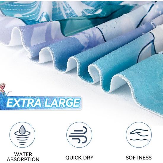 Strandhanddoek voor kinderen, strandhanddoek voor meisjes, microvezel badhanddoek, badhanddoek, EL-sa, strandhanddoeken voor zwemmen, strand, sauna, gym, reizen (100 x 150 cm)