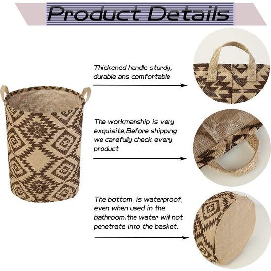 17,7 inch wasmand, opvouwbare pop-up wasmand, waterdicht, rond, katoen, linnen, voor slaapkamer, opslag, babykleding, speelgoed