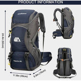 50 liter, heren en dames, trekkingrugzak, ultralicht, opvouwbare reisrugzak, wandelrugzak, grote klimmen, dagrugzak voor reizen, bergbeklimmen, kamperen, outdoor, reizen, sport