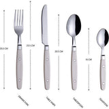Bestekset 24-delig roestvrij staal - met niet-knutselgrepen / bestek in retrostijl - 6 x eetvorken, 6 x eetmessen, 6 x eetlepels, 6 x theelepels - 6 (crème)