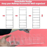 Set van 2 afneembare cosmetica-organizer, lade, 8 vakken, make-up-opbergdozen, beauty-organizer, make-up, opslag, make-up, transparante cosmetica, doos voor wastafel, badkamer