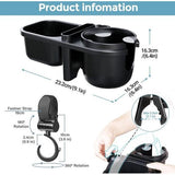 Drankhouder, kinderwagen met opbergdoos en smartphonehouder, universele flessenhouder voor fiets, 360° rotatie, bekerhouder voor elektrische scooter, winkelwagen, rolstoel, rollator, babyzitje