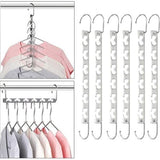 Kleerhanger Ruimtebesparend Metaal Magic Magic Hangers Antislip Closet Organizer Garderobe voor broeken, jeans, pakken en jurken (set van 6)