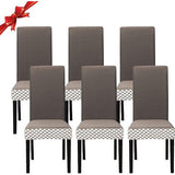 Stoelhoezen 6 stuks universeel, stoelhoezen stretch set van 6 modern, stoelhoezen schommelstoelen elastisch duurzaam stoelhoezen voor eetkamer banketdecoratie, lijn Cammella