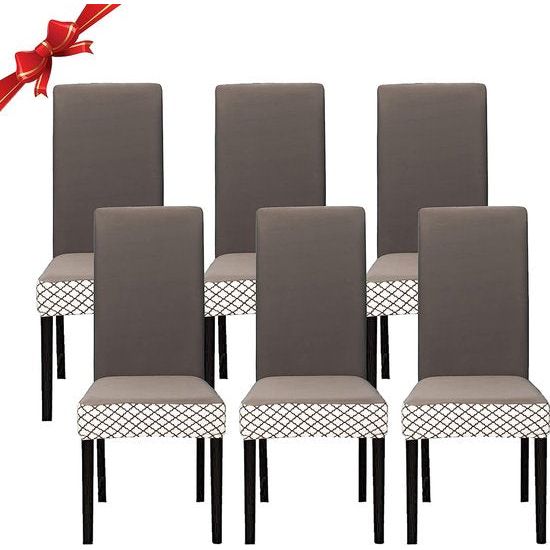Stoelhoezen 6 stuks universeel, stoelhoezen stretch set van 6 modern, stoelhoezen schommelstoelen elastisch duurzaam stoelhoezen voor eetkamer banketdecoratie, lijn Cammella