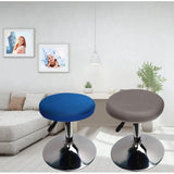 Krukhoes, rond, grijs, barkruk met overtrek, rond, voor kruk, wasbaar, onderhoudsvriendelijk, ademend en duurzaam, voor 26-35 cm ronde kruk, diameter (grijs, 2)
