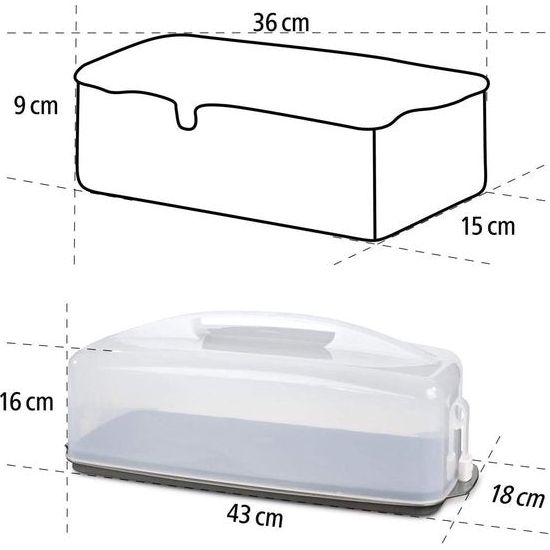 Taarttransportbox (hoekige taartdoos voor bakcake, vaatwasmachinebestendige taarthouder met deksel en draaggreep) zwart Zwarte taarttransportbox (hoekige taartdoos voor gebakken cake, vaatwasmachinebestendige taarthouder met deksel en draaggreep)